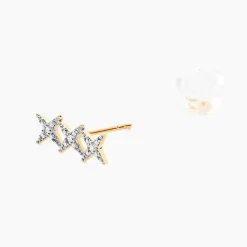 Boucles D'oreilles Puces Starlight Or Jaune Diamant