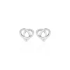Boucles D'oreilles Puces Shainy Argent Blanc