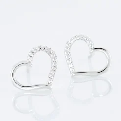 Boucles D'oreilles Puces Salona Argent Blanc Oxyde De Zirconium