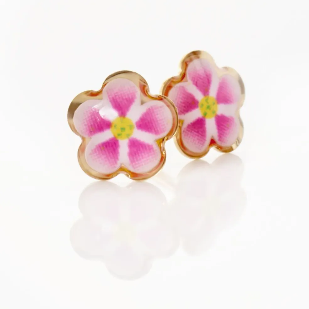 Boucles D'oreilles Puces Syna Fleur Or Jaune