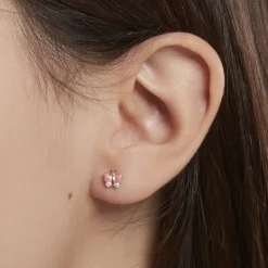 Boucles D'oreilles Puces Sienna Papillon Or Jaune