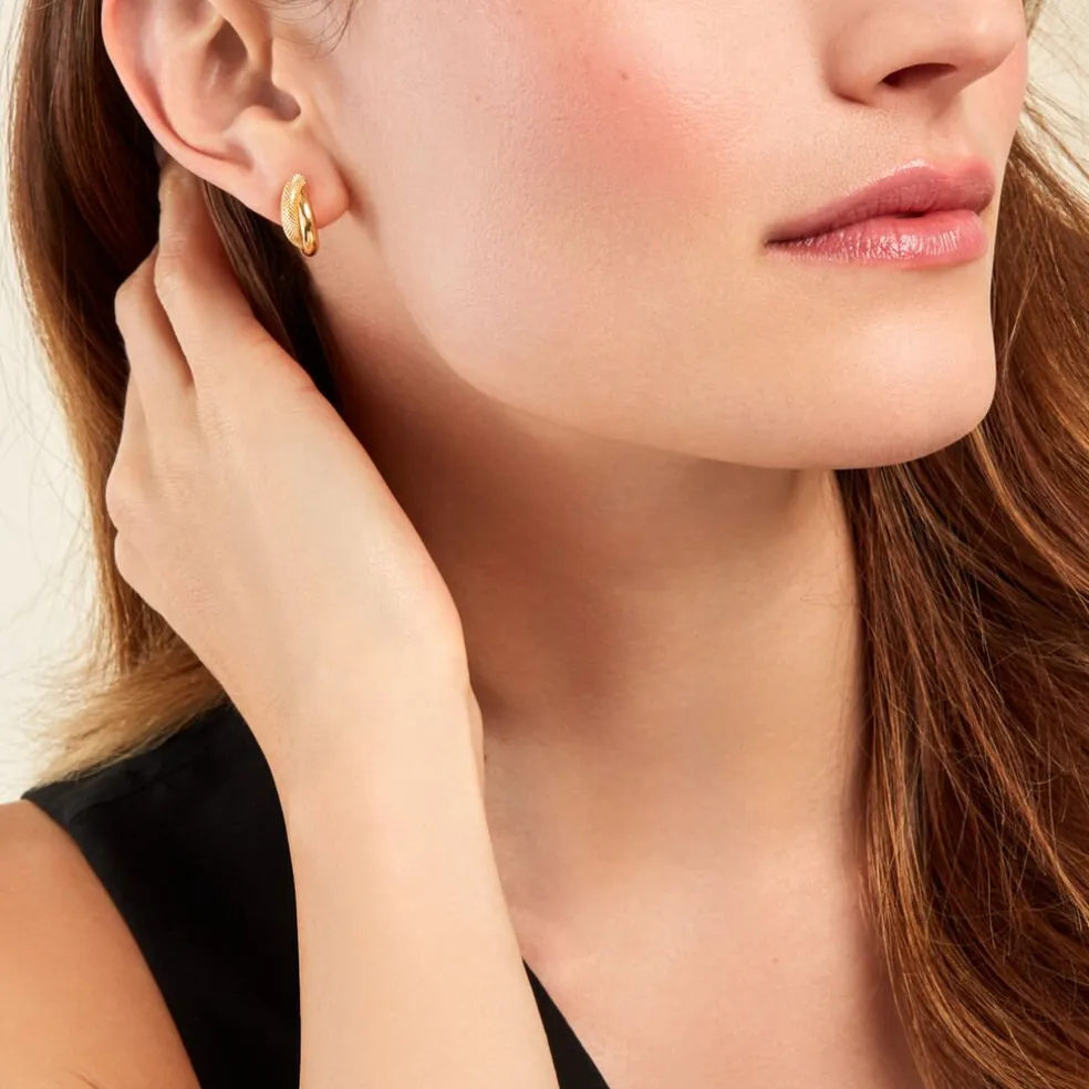 Boucles D'oreilles Puces Sawney Or Jaune