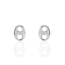 Boucles D'oreilles Puces Sherry Argent Blanc