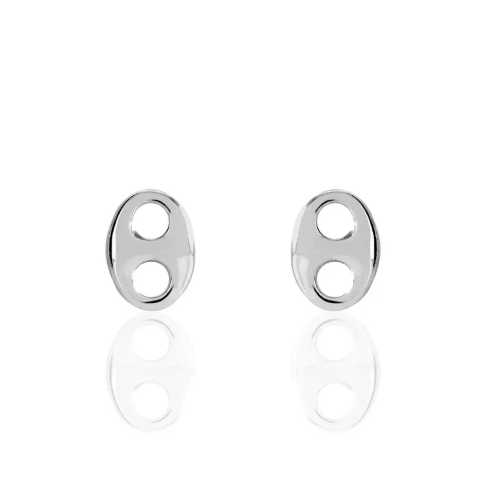 Boucles D'oreilles Puces Sherry Argent Blanc