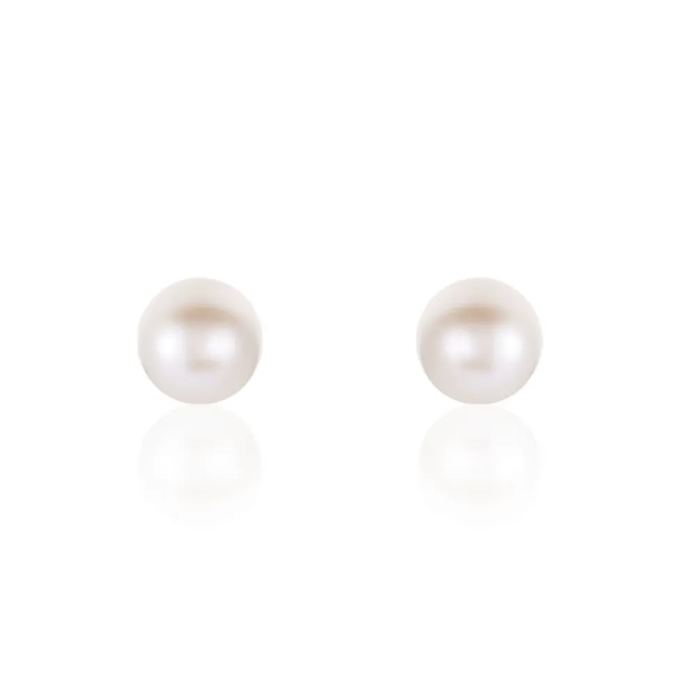 Boucles D'oreilles Puces Suki Or Jaune Perle De Culture