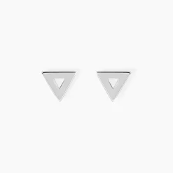 Boucles D'oreilles Puces Severine Argent Blanc