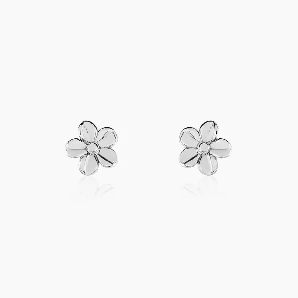 Boucles D'oreilles Puces Sulya Argent Blanc