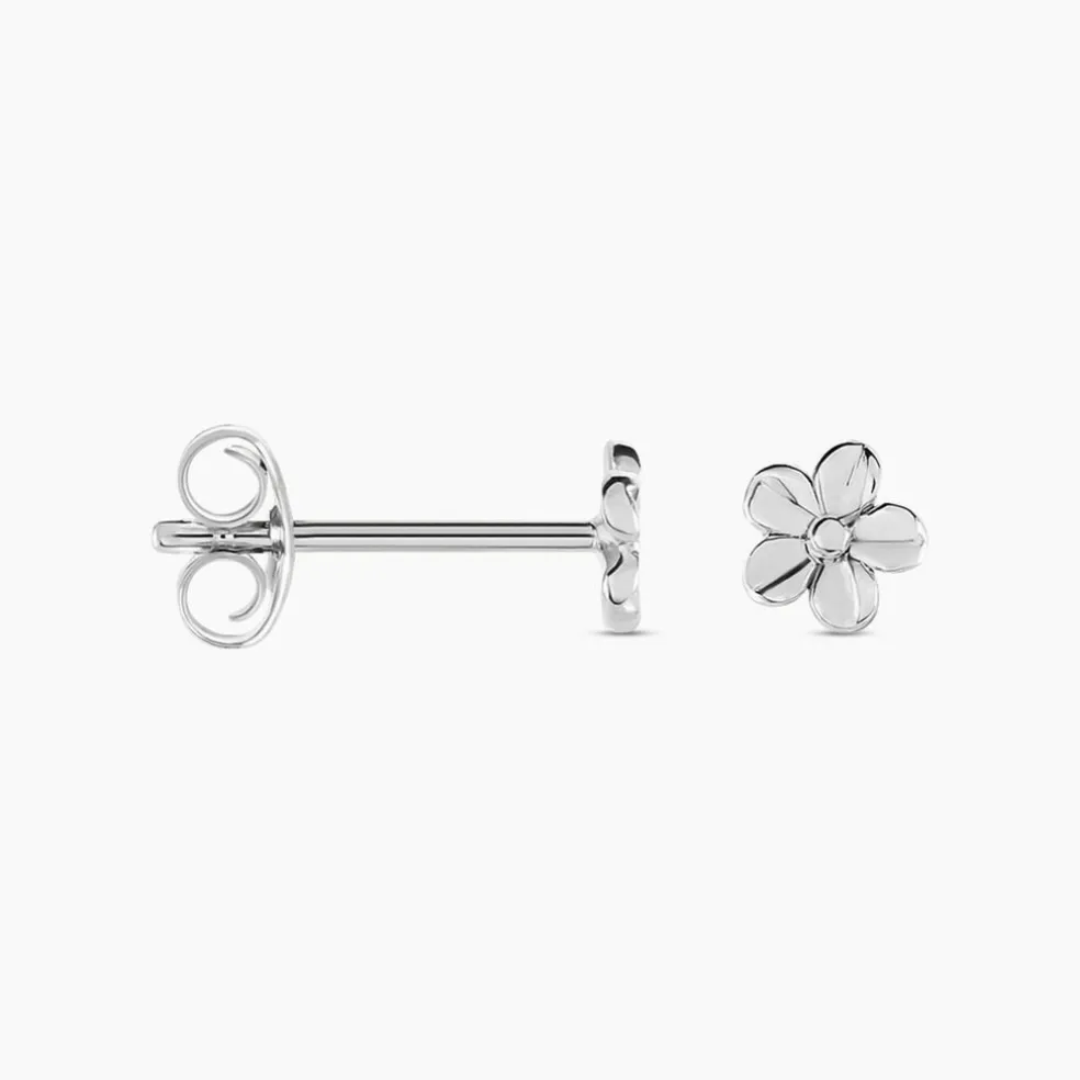 Boucles D'oreilles Puces Sulya Argent Blanc