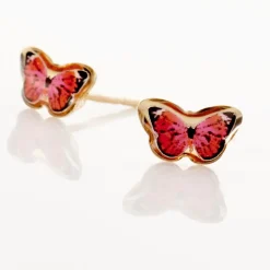 Boucles D'oreilles Puces Sulivia Papillon Or Jaune