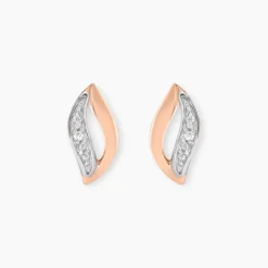 Boucles D'oreilles Puces Smeralda Or Rose Diamant