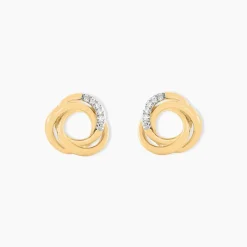 Boucles D'oreilles Puces Syrena Or Jaune Diamant