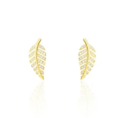 Boucles D'oreilles Puces Tourkia Or Jaune Oxyde De Zirconium