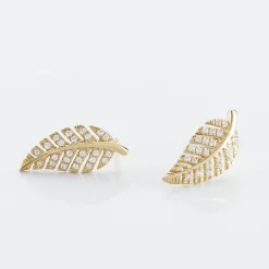 Boucles D'oreilles Puces Tourkia Or Jaune Oxyde De Zirconium