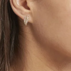 Boucles D'oreilles Puces Tourkia Or Jaune Oxyde De Zirconium