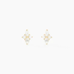 Boucles D'oreilles Puces Titty Or Jaune Oxyde De Zirconium