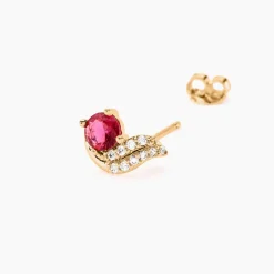 Boucles D'oreilles Puces Tyana Plaqué Or Jaune Oxyde De Zirconium