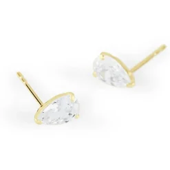 Boucles D'oreilles Puces Tierra Or Jaune Oxyde De Zirconium