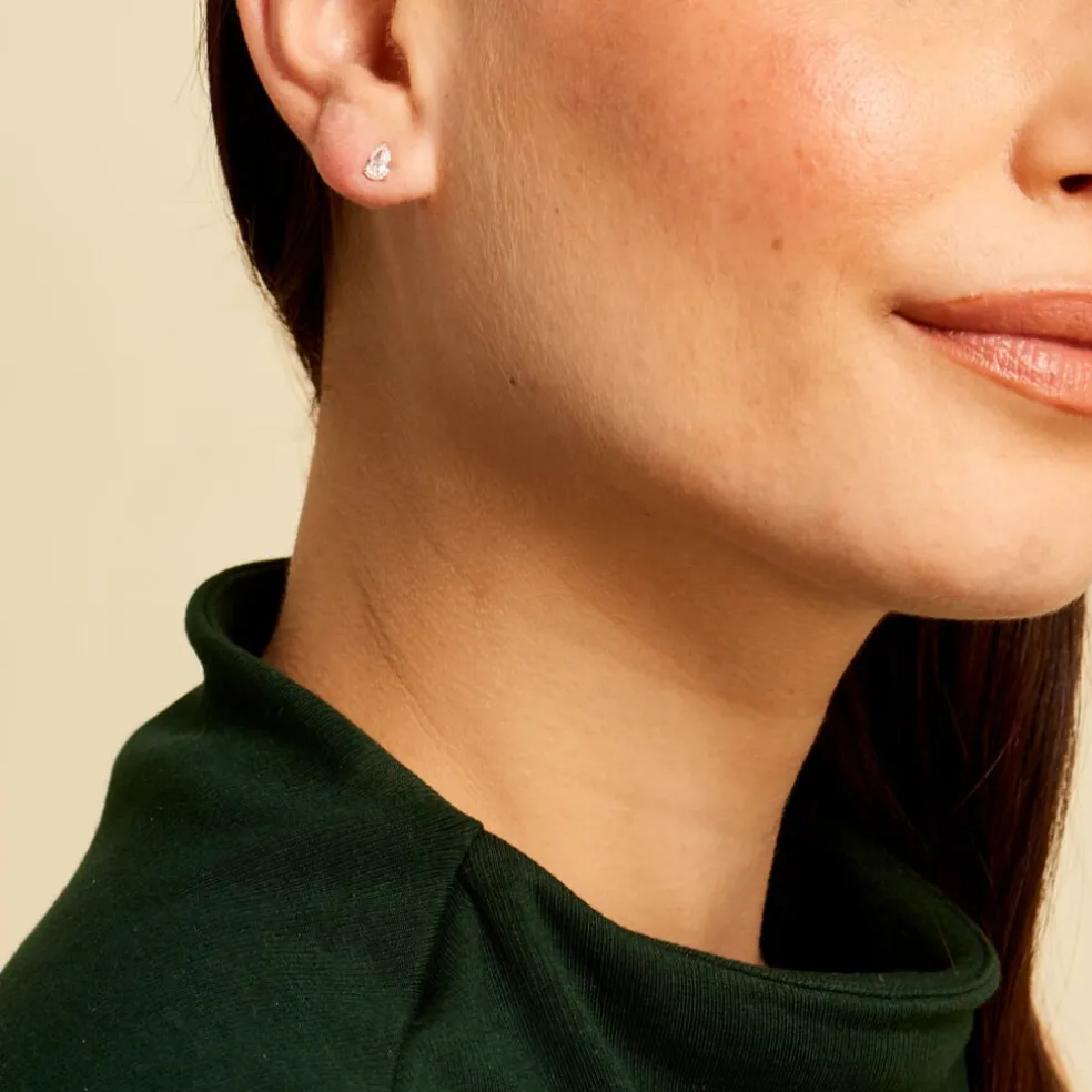 Boucles D'oreilles Puces Tierra Or Jaune Oxyde De Zirconium