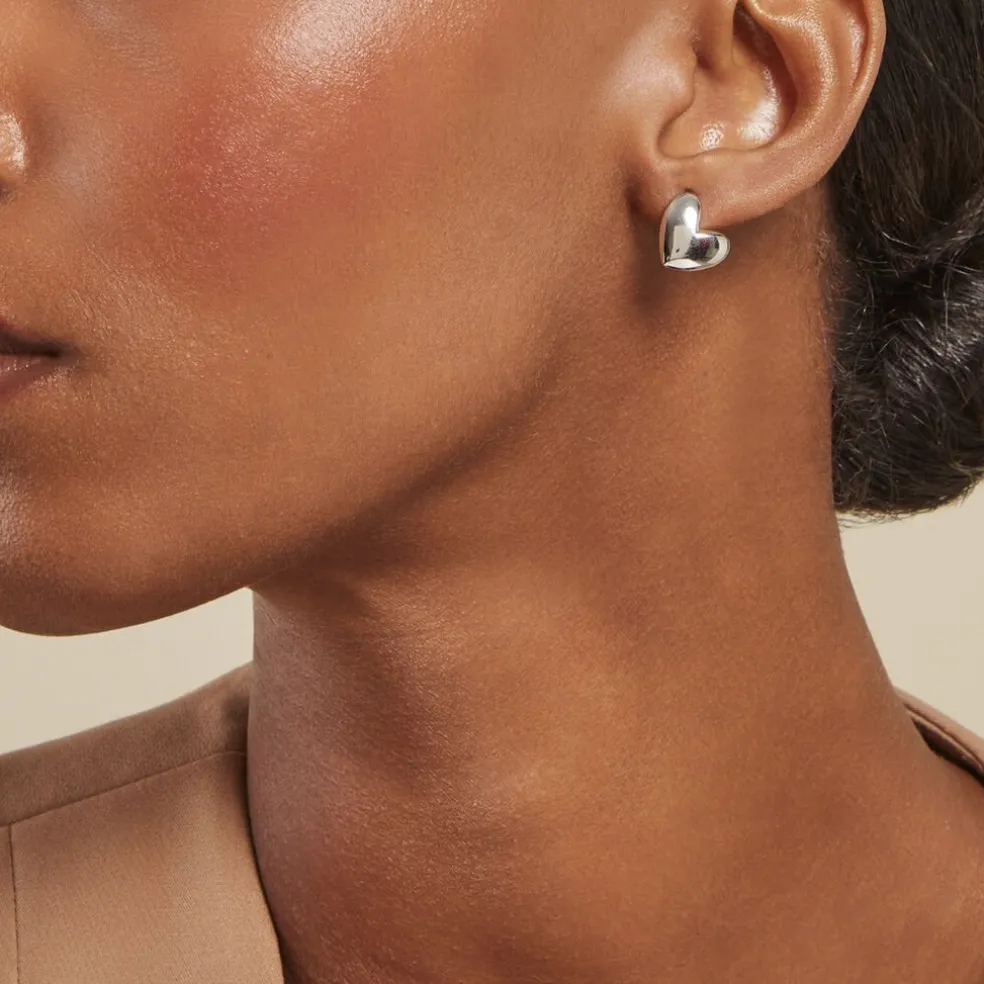 Boucles D'oreilles Puces Te Amo Argent Blanc