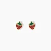 Boucles D'oreilles Puces Tharia Fraise Or Jaune