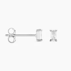 Boucles D'oreilles Puces Udia Argent Blanc Oxyde De Zirconium