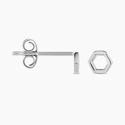 Boucles D'oreilles Puces Ulima Argent Blanc