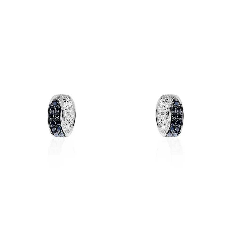 Boucles D'oreilles Puces Urania Or Blanc Diamant
