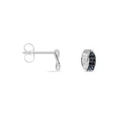 Boucles D'oreilles Puces Urania Or Blanc Diamant