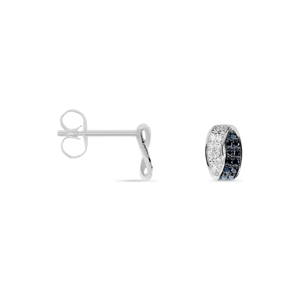 Boucles D'oreilles Puces Urania Or Blanc Diamant