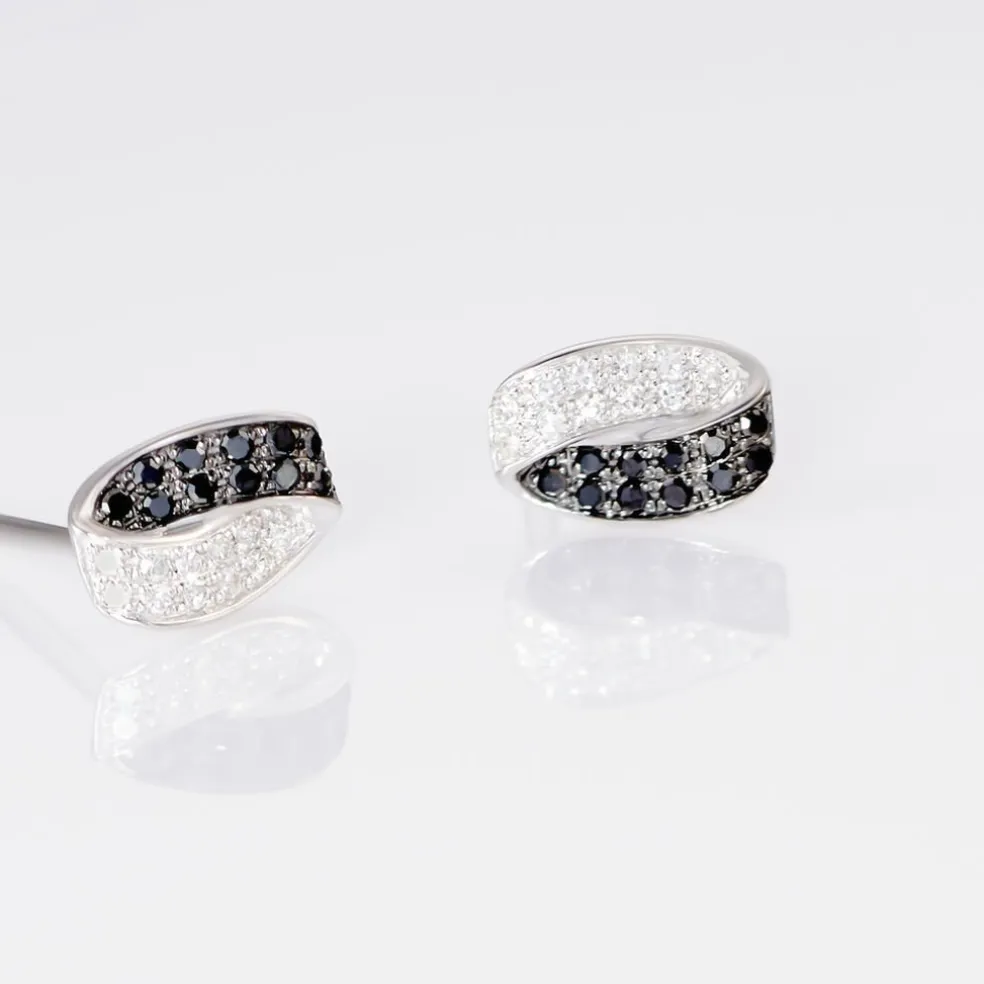 Boucles D'oreilles Puces Urania Or Blanc Diamant