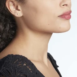 Boucles D'oreilles Puces Victoria Or Blanc Diamant