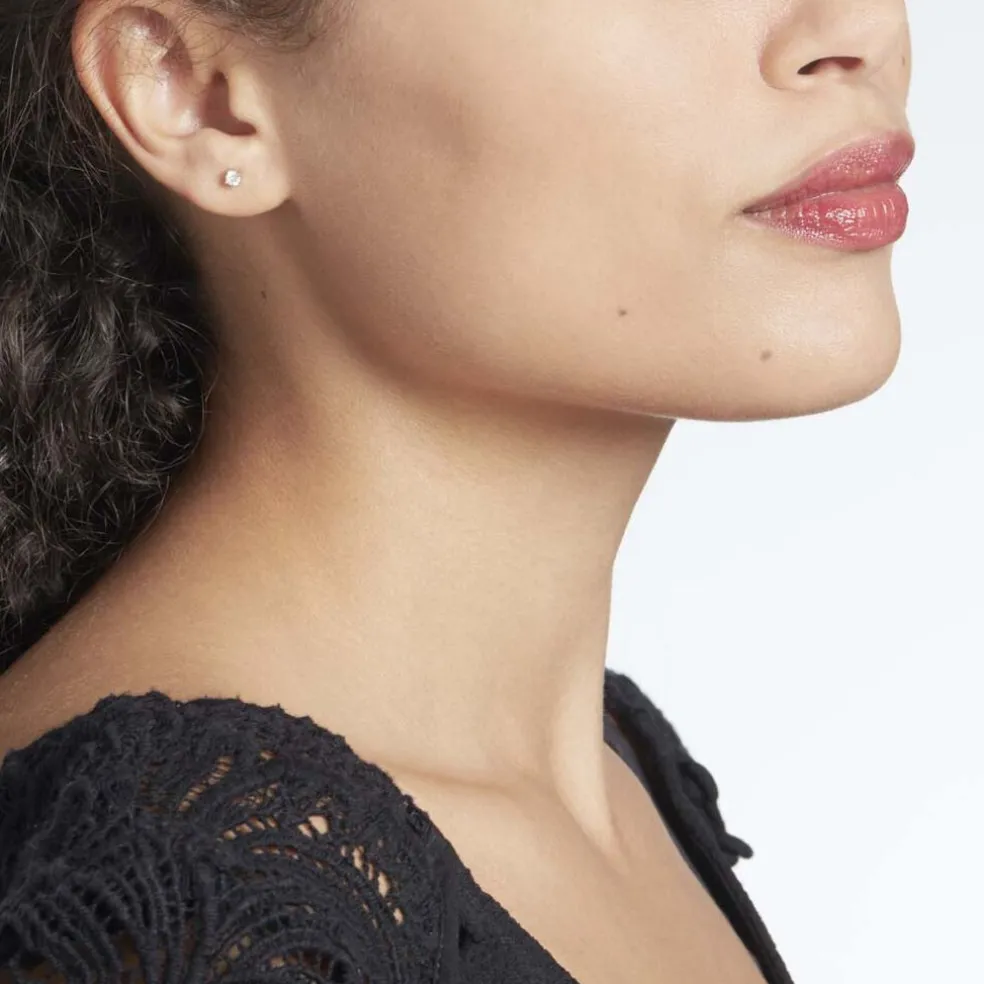 Boucles D'oreilles Puces Victoria Or Blanc Diamant