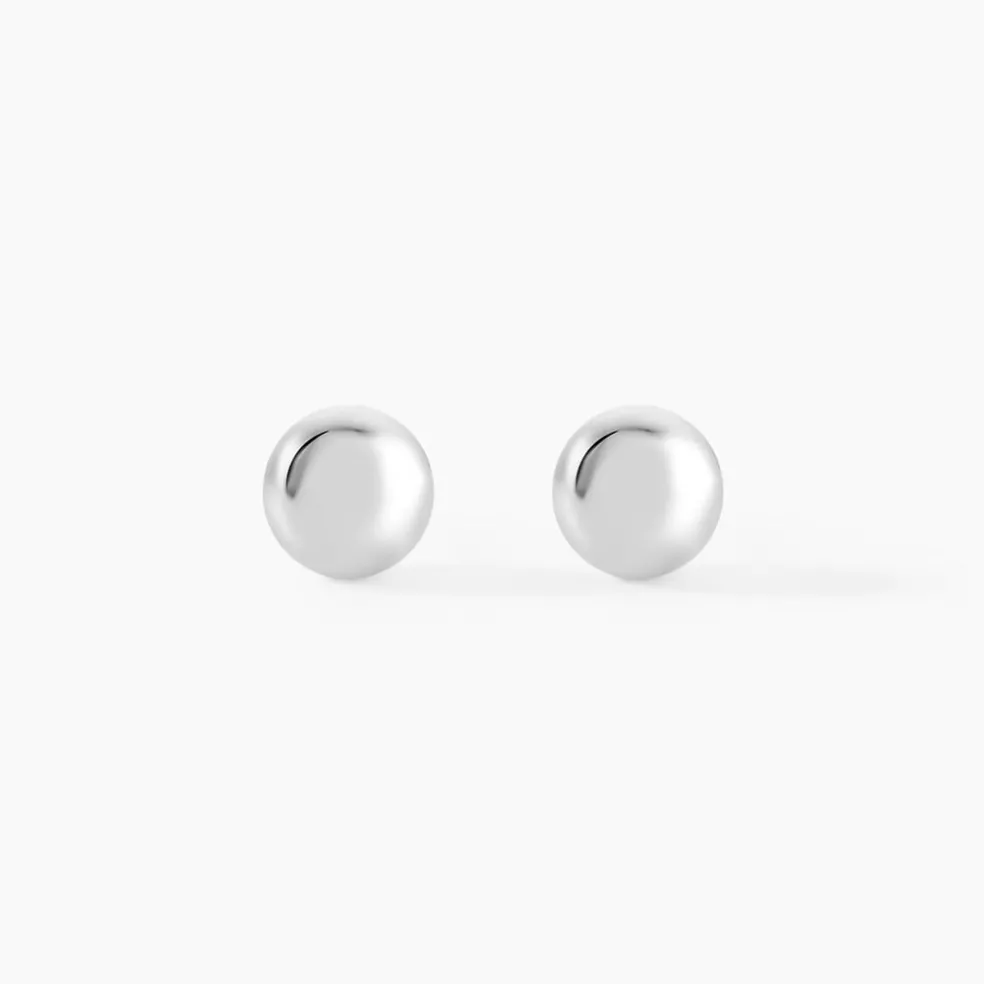 Boucles D'oreilles Puces Virgie Argent Blanc