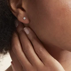 Boucles D'oreilles Puces Violanda Or Blanc Diamant