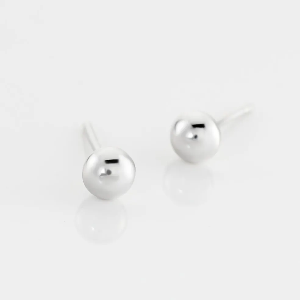 Boucles D'oreilles Puces Virgie Argent Blanc