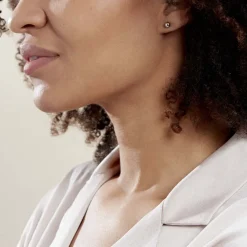 Boucles D'oreilles Puces Virgie Argent Blanc