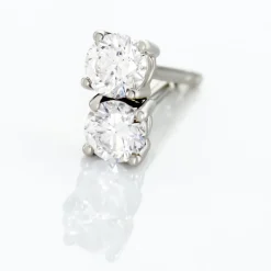 Boucles D'oreilles Puces Victoria Platine Blanc Diamant