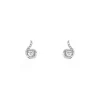 Boucles D'oreilles Puces Vrille Accompagnee Or Blanc Diamant