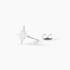 Boucles D'oreilles Puces Wiem Argent Blanc