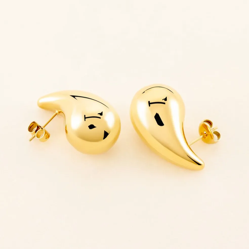 Boucles D'oreilles Puces Xenia Acier Jaune