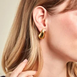 Boucles D'oreilles Puces Xenia Acier Jaune