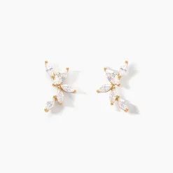 Boucles D'oreilles Puces Youssa Or Jaune Oxyde De Zirconium