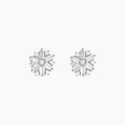 Boucles D'oreilles Puces Ysatis Argent Blanc Oxyde De Zirconium