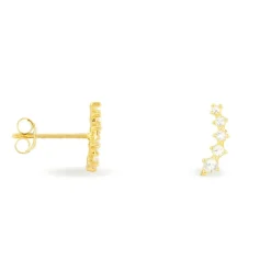 Boucles D'oreilles Puces Youssa Barrettes Or Jaune Oxyde De Zirconium