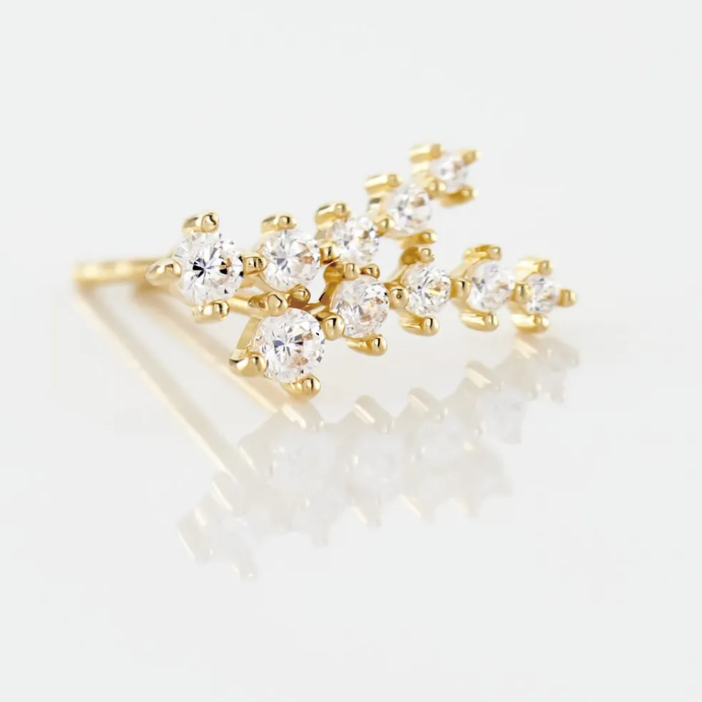 Boucles D'oreilles Puces Youssa Barrettes Or Jaune Oxyde De Zirconium