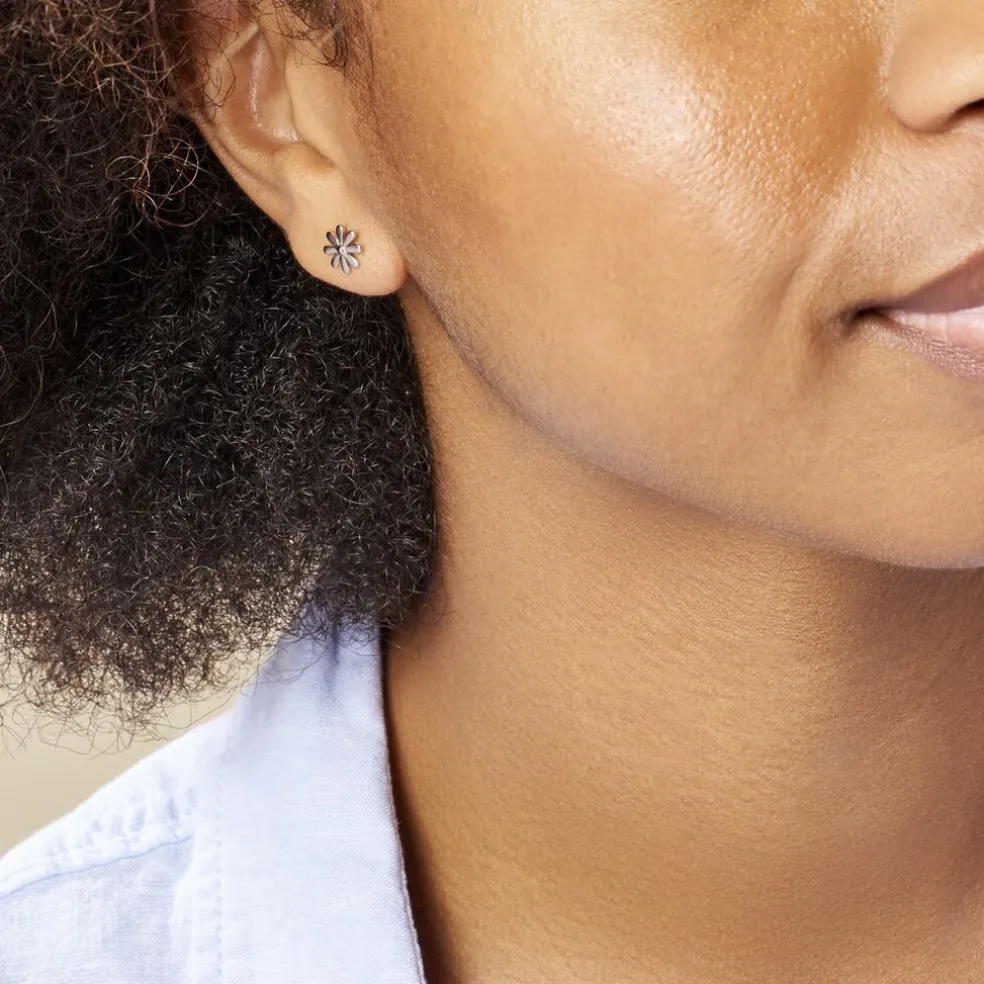 Boucles D'oreilles Puces Yuala Argent Blanc