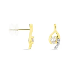 Boucles D'oreilles Sagesse Or Jaune Oxyde Oxyde