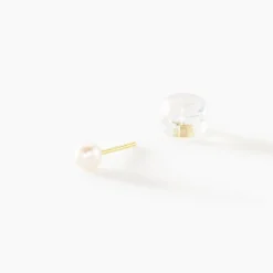 Boucles D'oreilles Suki Or Jaune Perle De Culture