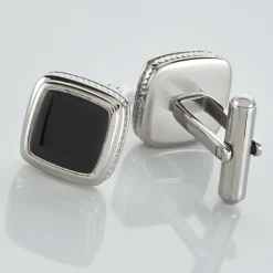 Boutons De Manchette Acier Bicolore Leucetios