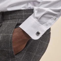 Boutons De Manchette Acier Bicolore Leucetios